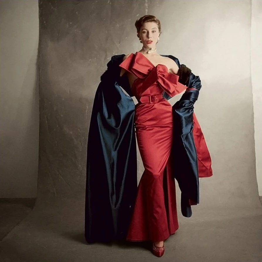 Red Shoes Gown Jacques Fath Couture Bettina Grazia
