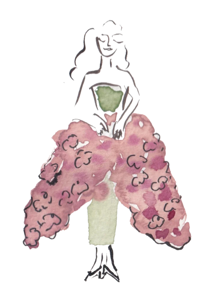 Ofelia Botella watercolor silhouette inspired by Lilas Exquis