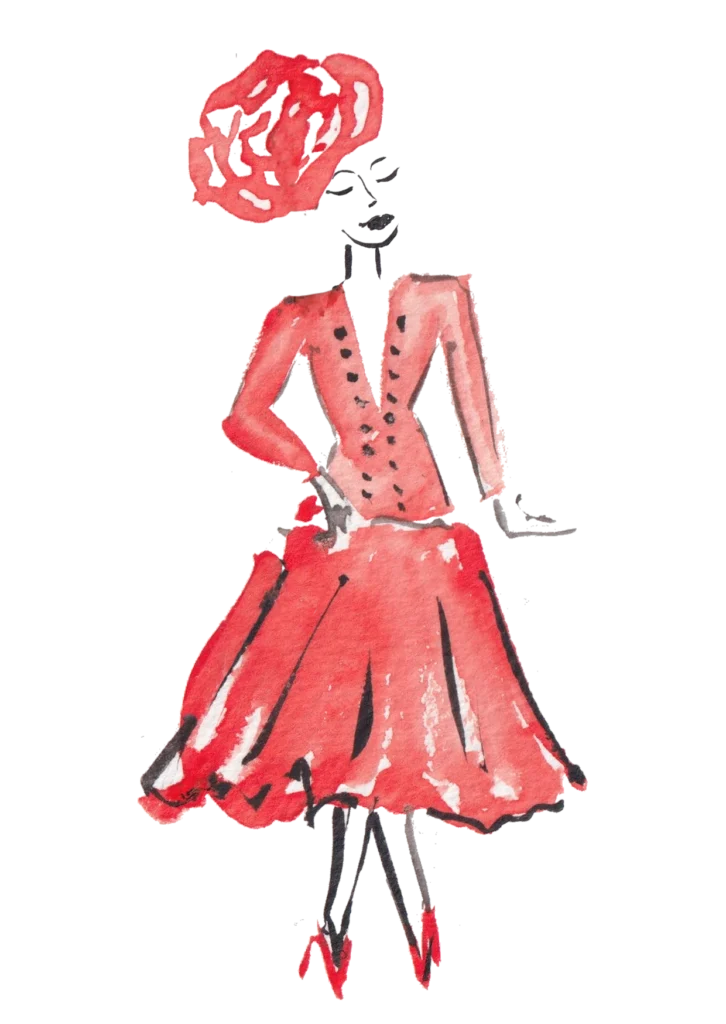 Ofelia Botella watercolor silhouette inspired by Red Shoes