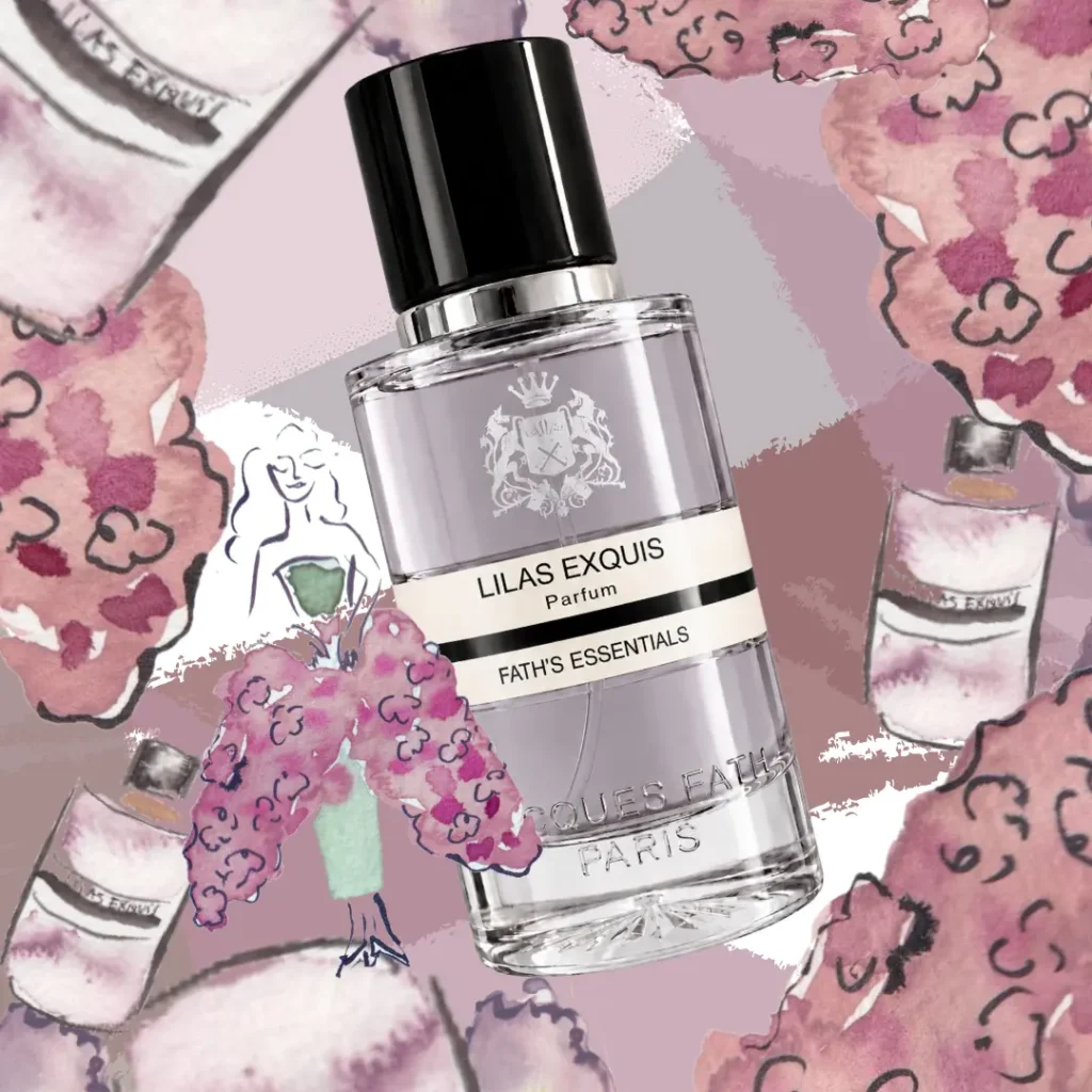 Lilas Exquis by Jacques Fath, illustrated by Ofelia Botella